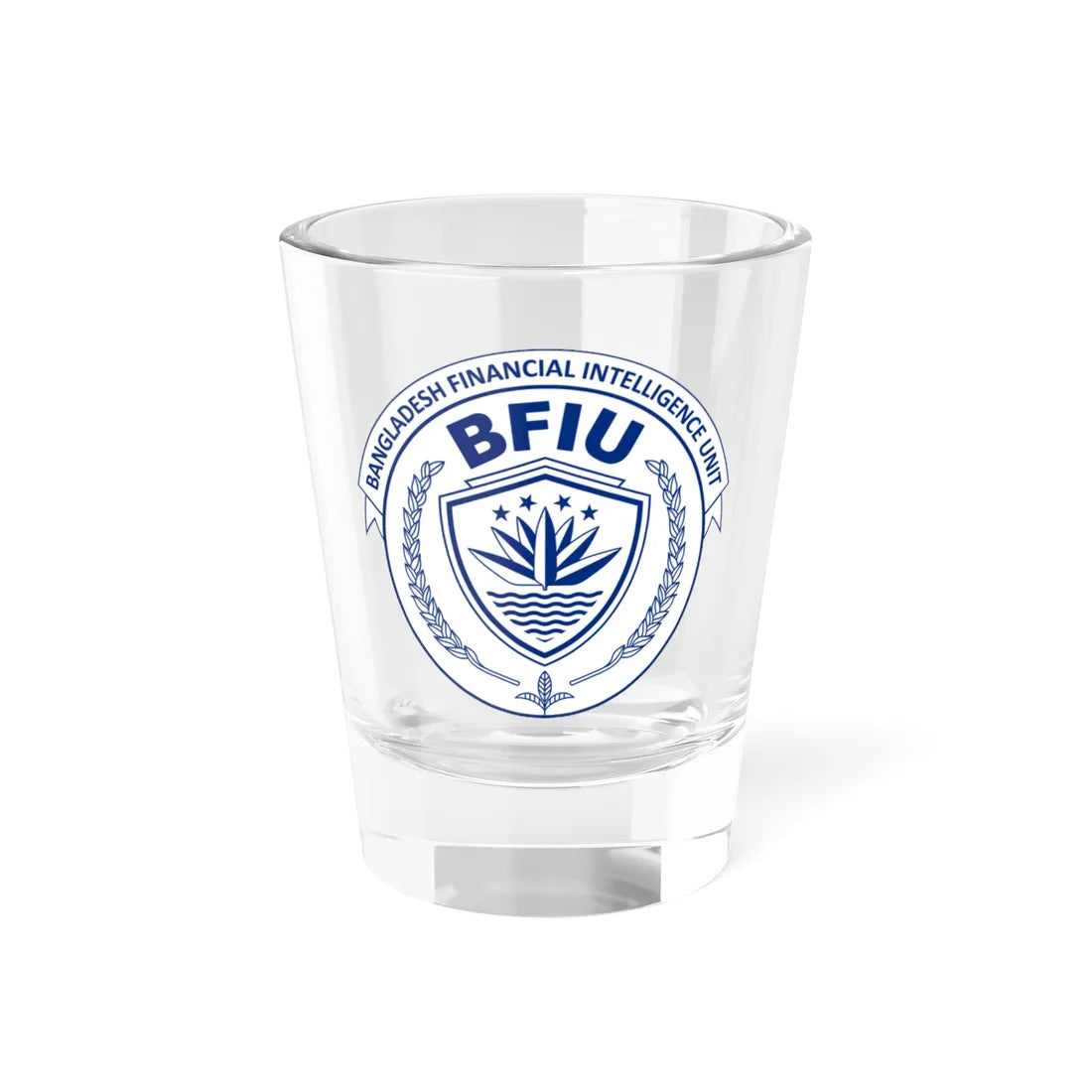 Seal of the Bangladesh Financial Intelligence Unit (Bangladesh) (Coat of Arms) Shot Glass 1.5oz 1.5oz - Go Mug Yourself