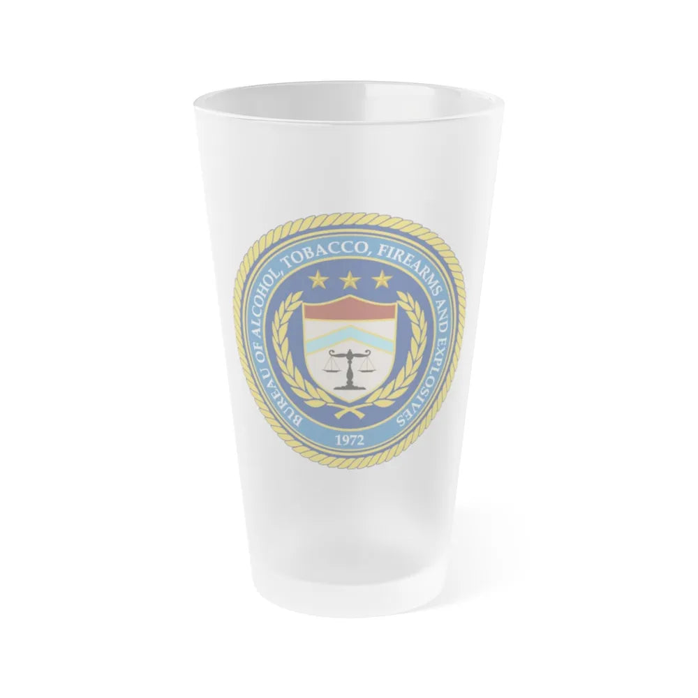 Seal of the Bureau of Alcohol Tobacco Firearms and Explosives - Frosted Pint Glass 16oz-16oz-Frosted-Go Mug Yourself