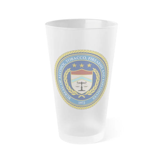 Seal of the Bureau of Alcohol Tobacco Firearms and Explosives - Frosted Pint Glass 16oz-16oz-Frosted-Go Mug Yourself