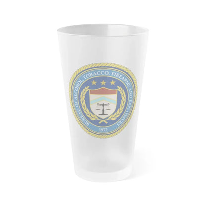 Seal of the Bureau of Alcohol Tobacco Firearms and Explosives - Frosted Pint Glass 16oz 16oz Frosted - Go Mug Yourself