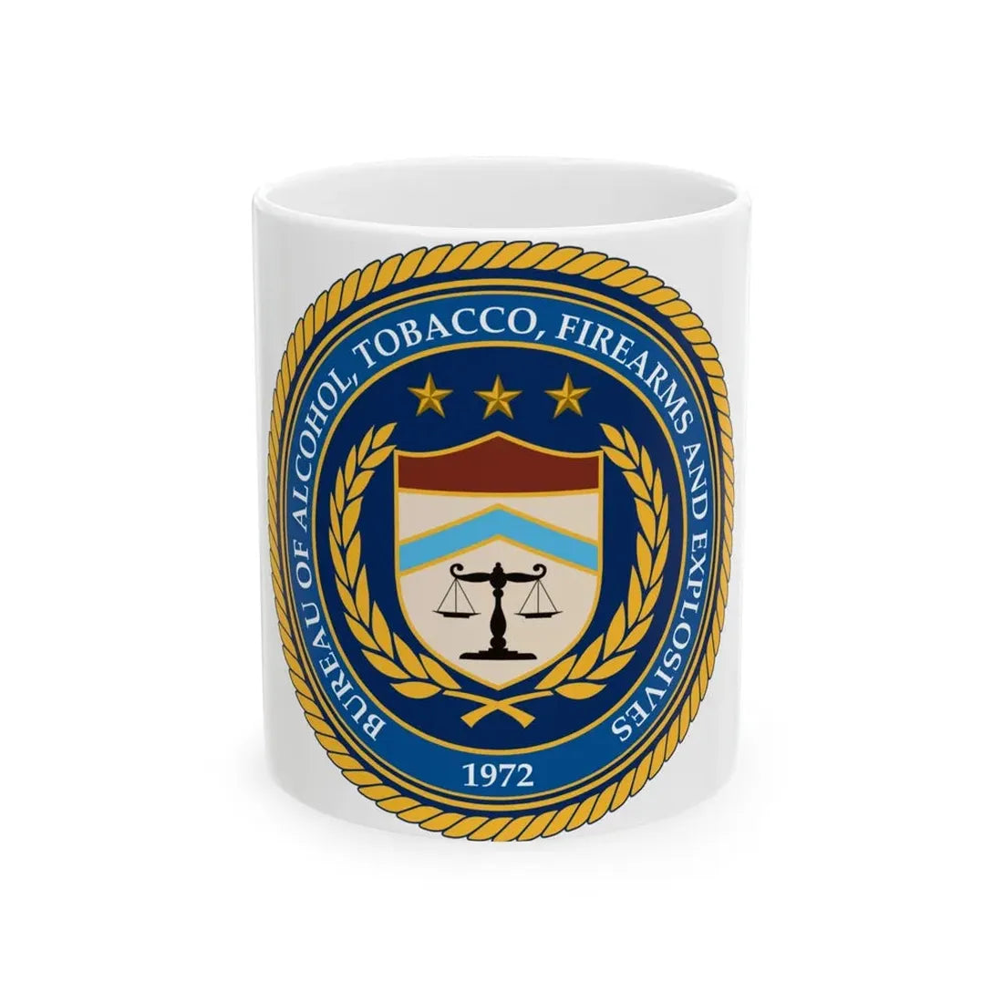 Seal of the Bureau of Alcohol Tobacco Firearms and Explosives - White Coffee Mug 11oz - Go Mug Yourself