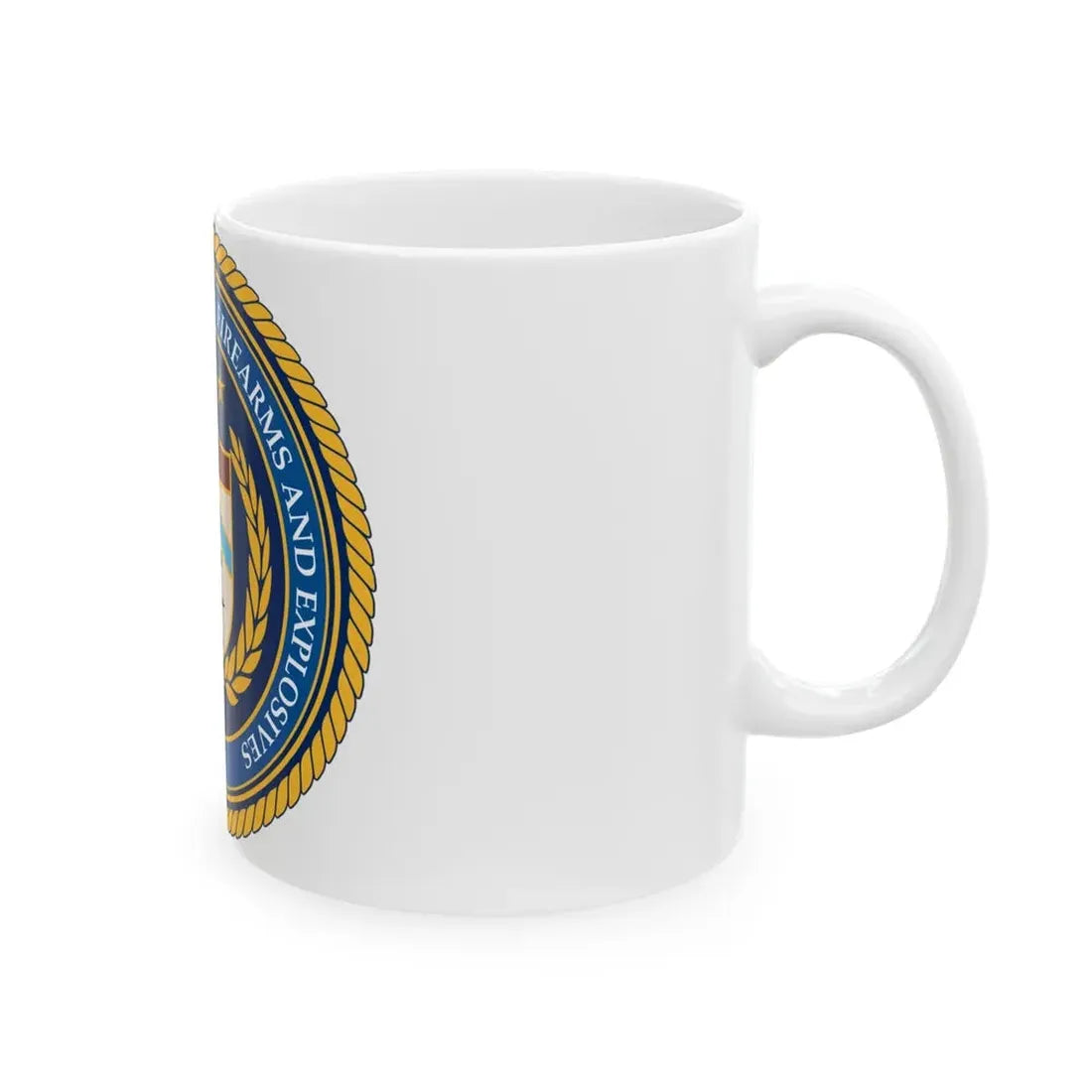 Seal of the Bureau of Alcohol Tobacco Firearms and Explosives - White Coffee Mug - Go Mug Yourself