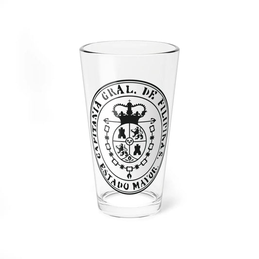 Seal of the Captaincy General of the Philippines (Costa Rica) (Coat of Arms) Pint Glass 16oz 16oz - Go Mug Yourself