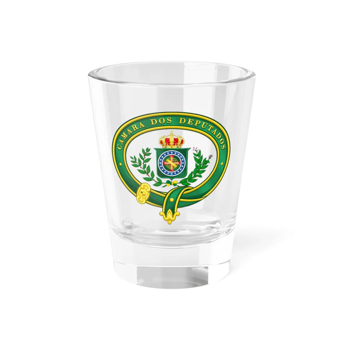 Seal of the Chamber of Deputies of Empire of Brazil (Brazil) (Coat of Arms) Shot Glass 1.5oz 1.5oz - Go Mug Yourself