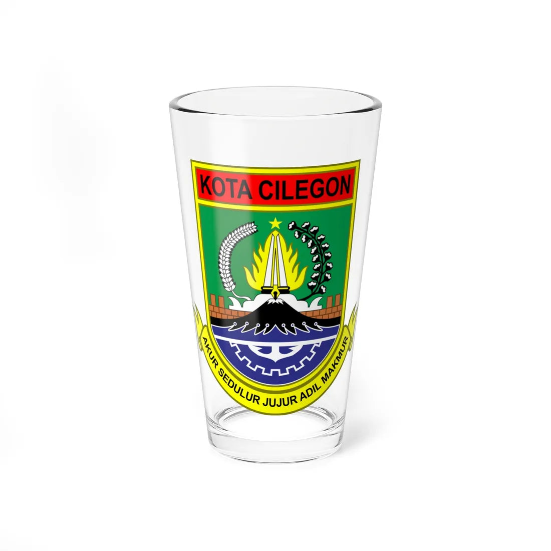 Seal of the City of Cilegon (Indonesia) (Coat of Arms) Pint Glass 16oz 16oz - Go Mug Yourself