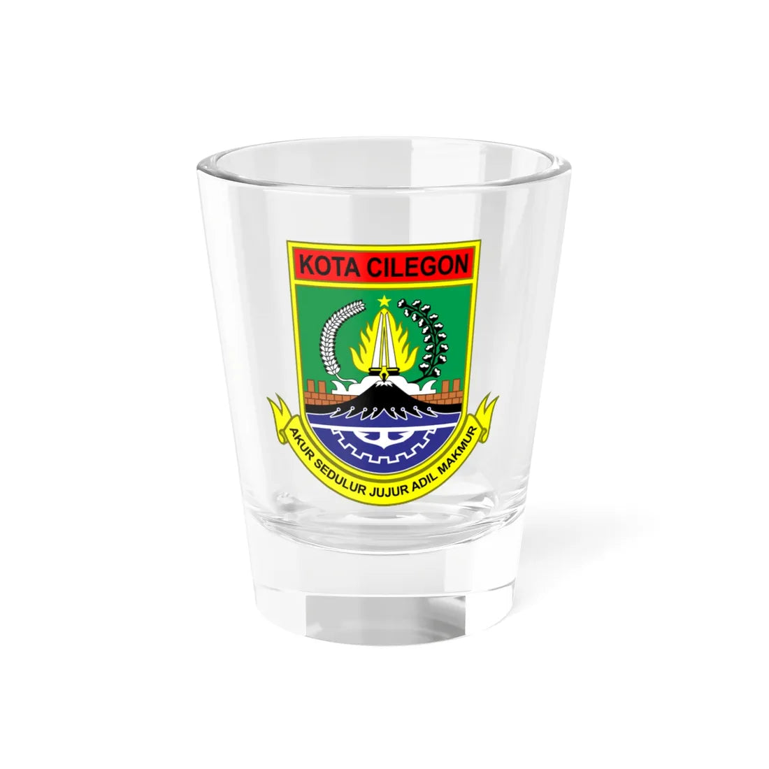 Seal of the City of Cilegon (Indonesia) (Coat of Arms) Shot Glass 1.5oz 1.5oz - Go Mug Yourself