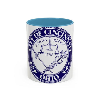 Seal of the City of Cincinnati - Accent Coffee Mug 11oz Light Blue - Go Mug Yourself