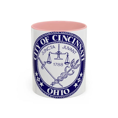 Seal of the City of Cincinnati - Accent Coffee Mug 11oz Pink - Go Mug Yourself