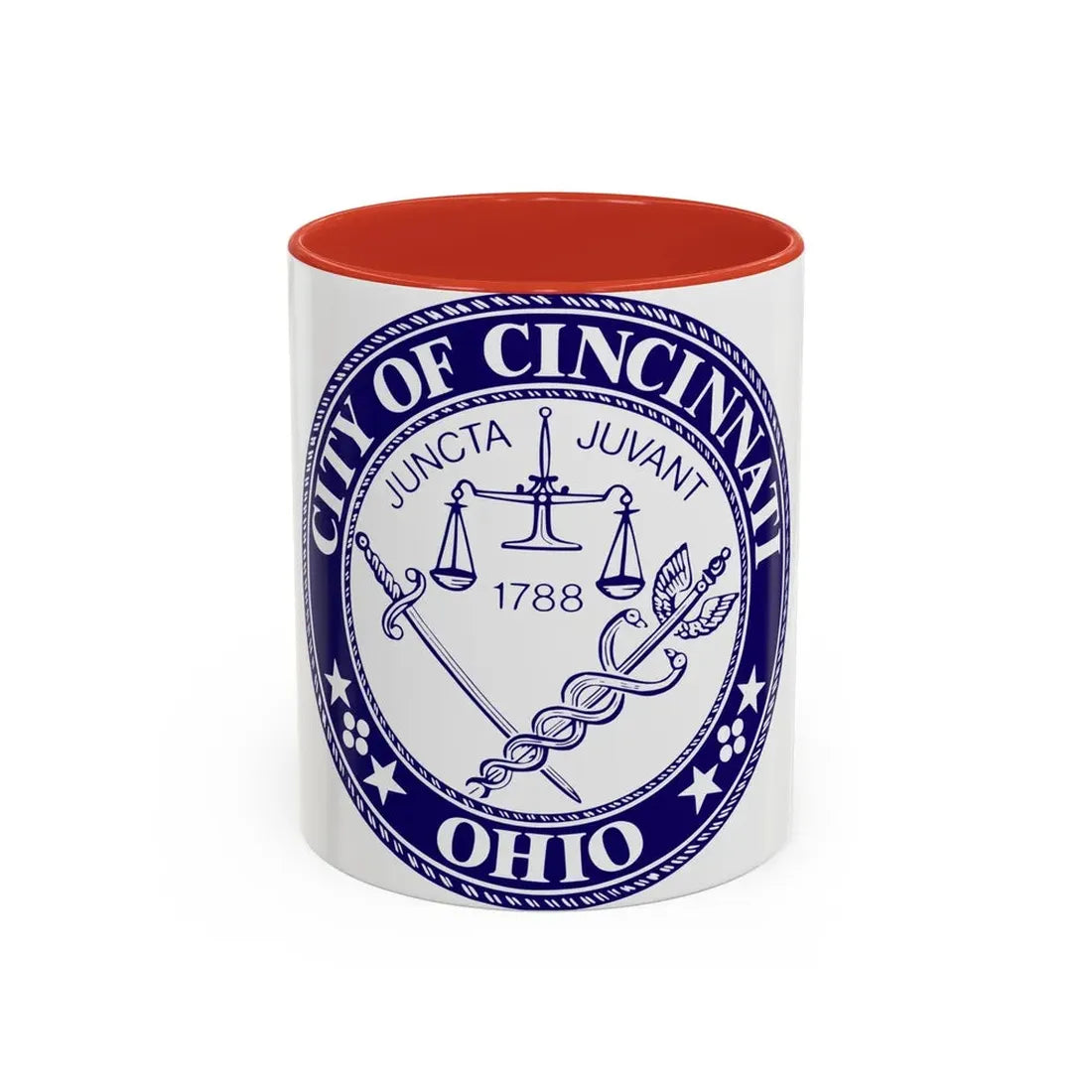 Seal of the City of Cincinnati - Accent Coffee Mug 11oz Red - Go Mug Yourself
