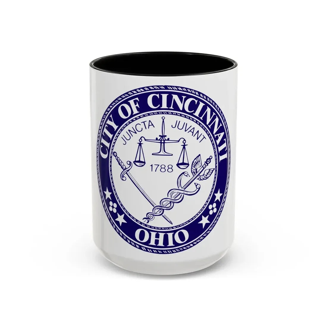 Seal of the City of Cincinnati - Accent Coffee Mug 15oz Black - Go Mug Yourself