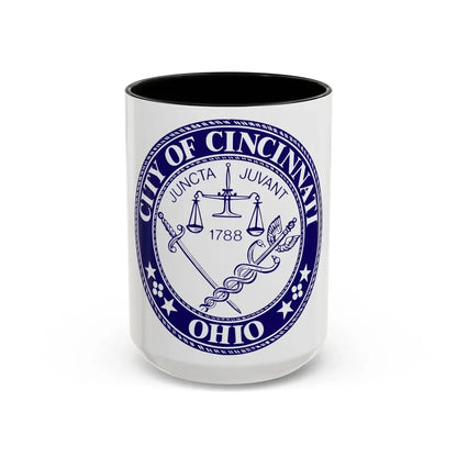Seal of the City of Cincinnati - Accent Coffee Mug 15oz Black - Go Mug Yourself