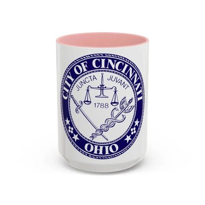 Seal of the City of Cincinnati - Accent Coffee Mug 15oz Pink - Go Mug Yourself