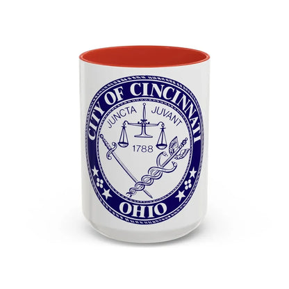 Seal of the City of Cincinnati - Accent Coffee Mug 15oz Red - Go Mug Yourself