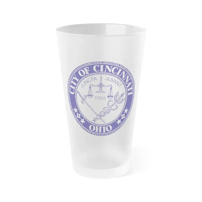 Seal of the City of Cincinnati - Frosted Pint Glass 16oz 16oz Frosted - Go Mug Yourself