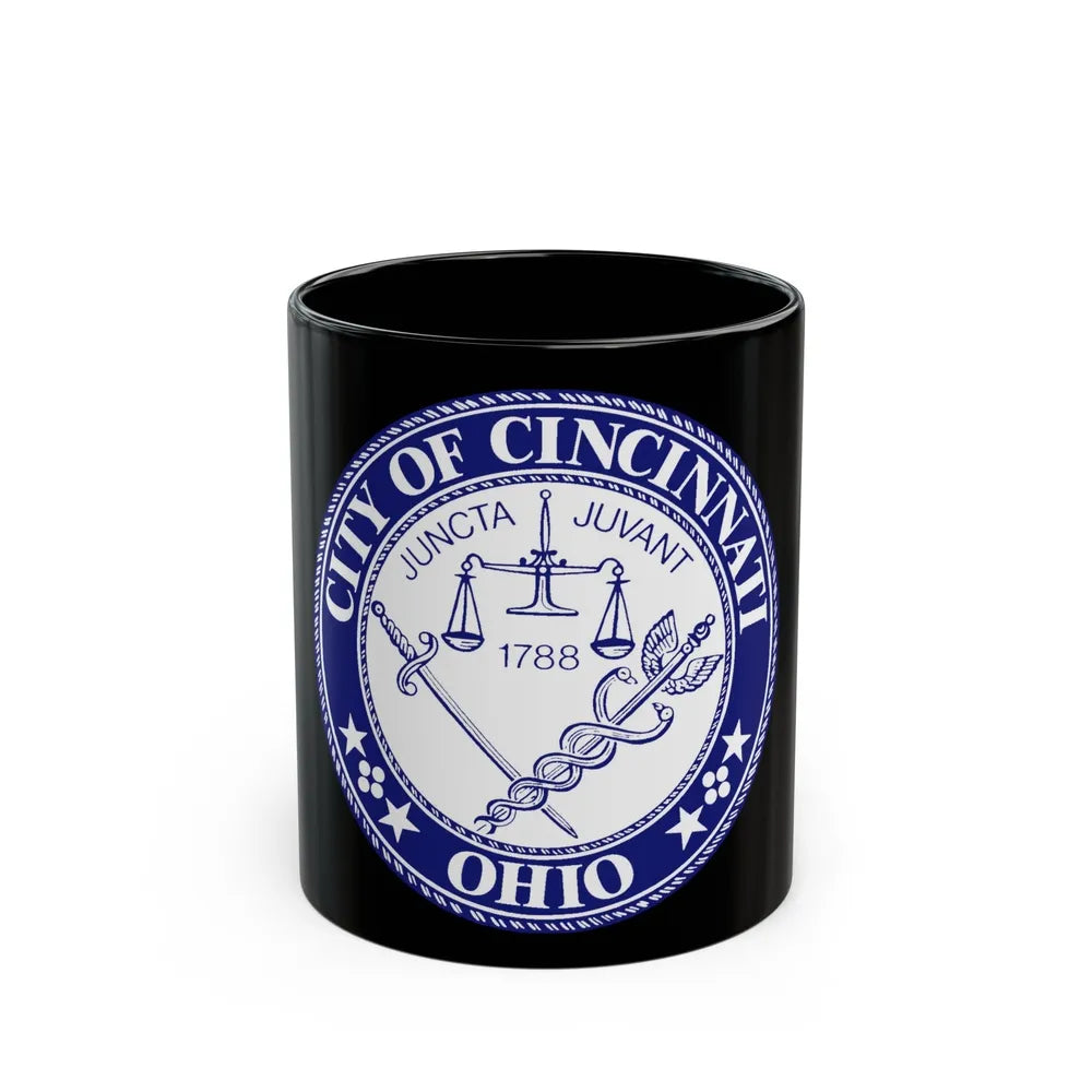 Seal of the City of Cincinnati (Ohio) - Black Coffee Mug-11oz-Go Mug Yourself