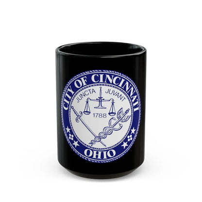 Seal of the City of Cincinnati (Ohio) - Black Coffee Mug-15oz-Go Mug Yourself