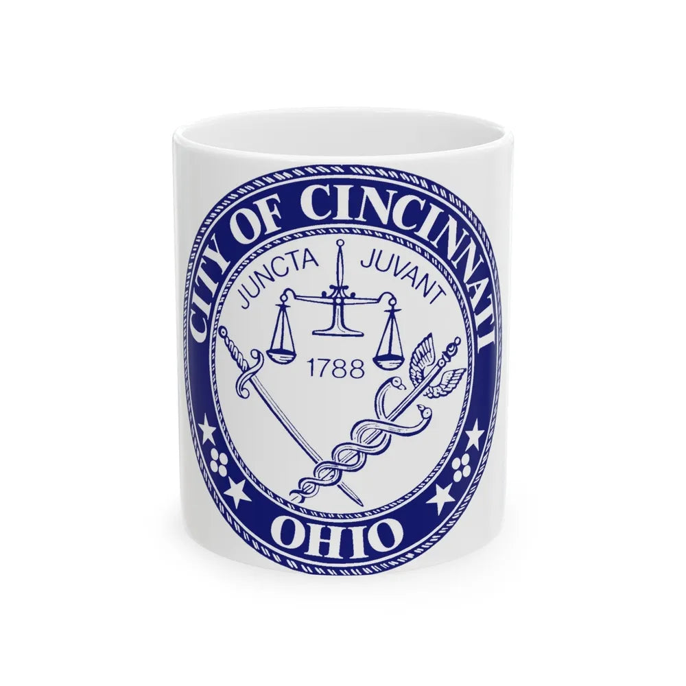 Seal of the City of Cincinnati (Ohio) - White Coffee Mug-11oz-Go Mug Yourself