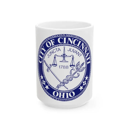 Seal of the City of Cincinnati (Ohio) - White Coffee Mug 15oz - Go Mug Yourself