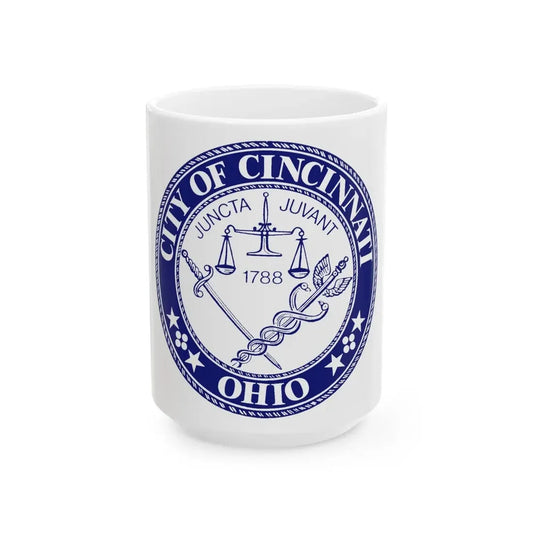 Seal of the City of Cincinnati (Ohio) - White Coffee Mug 15oz - Go Mug Yourself
