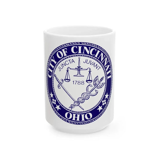 Seal of the City of Cincinnati - White Coffee Mug 15oz - Go Mug Yourself