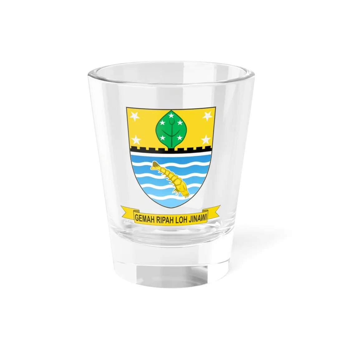 Seal of the City of Cirebon (Indonesia) (Coat of Arms) Shot Glass 1.5oz 1.5oz - Go Mug Yourself
