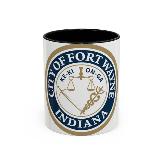 Seal of the City of Fort Wayne Indiana - Accent Coffee Mug 11oz Black - Go Mug Yourself