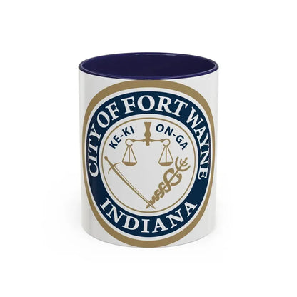 Seal of the City of Fort Wayne Indiana - Accent Coffee Mug 11oz Navy - Go Mug Yourself
