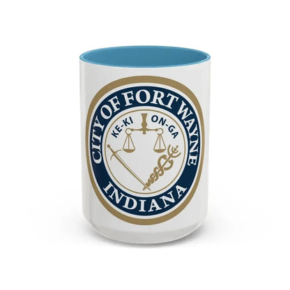 Seal of the City of Fort Wayne Indiana - Accent Coffee Mug 15oz Light Blue - Go Mug Yourself