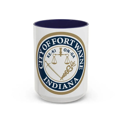 Seal of the City of Fort Wayne Indiana - Accent Coffee Mug 15oz Navy - Go Mug Yourself