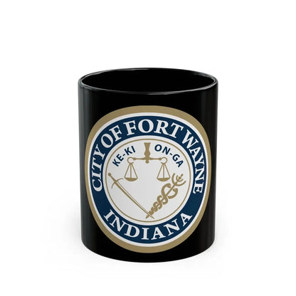 Seal of the City of Fort Wayne Indiana - Black Coffee Mug 11oz - Go Mug Yourself