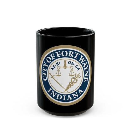 Seal of the City of Fort Wayne Indiana - Black Coffee Mug 15oz - Go Mug Yourself