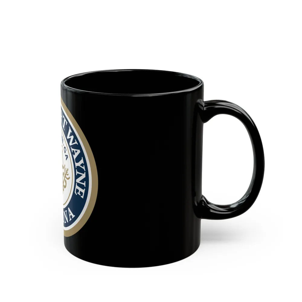 Seal of the City of Fort Wayne Indiana - Black Coffee Mug-Go Mug Yourself