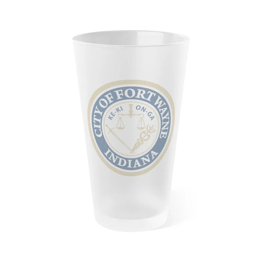 Seal of the City of Fort Wayne Indiana - Frosted Pint Glass 16oz-16oz-Frosted-Go Mug Yourself