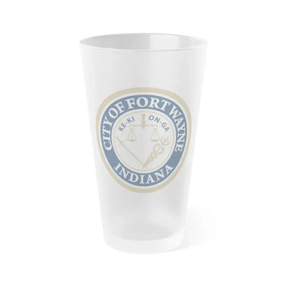Seal of the City of Fort Wayne Indiana - Frosted Pint Glass 16oz 16oz Frosted - Go Mug Yourself