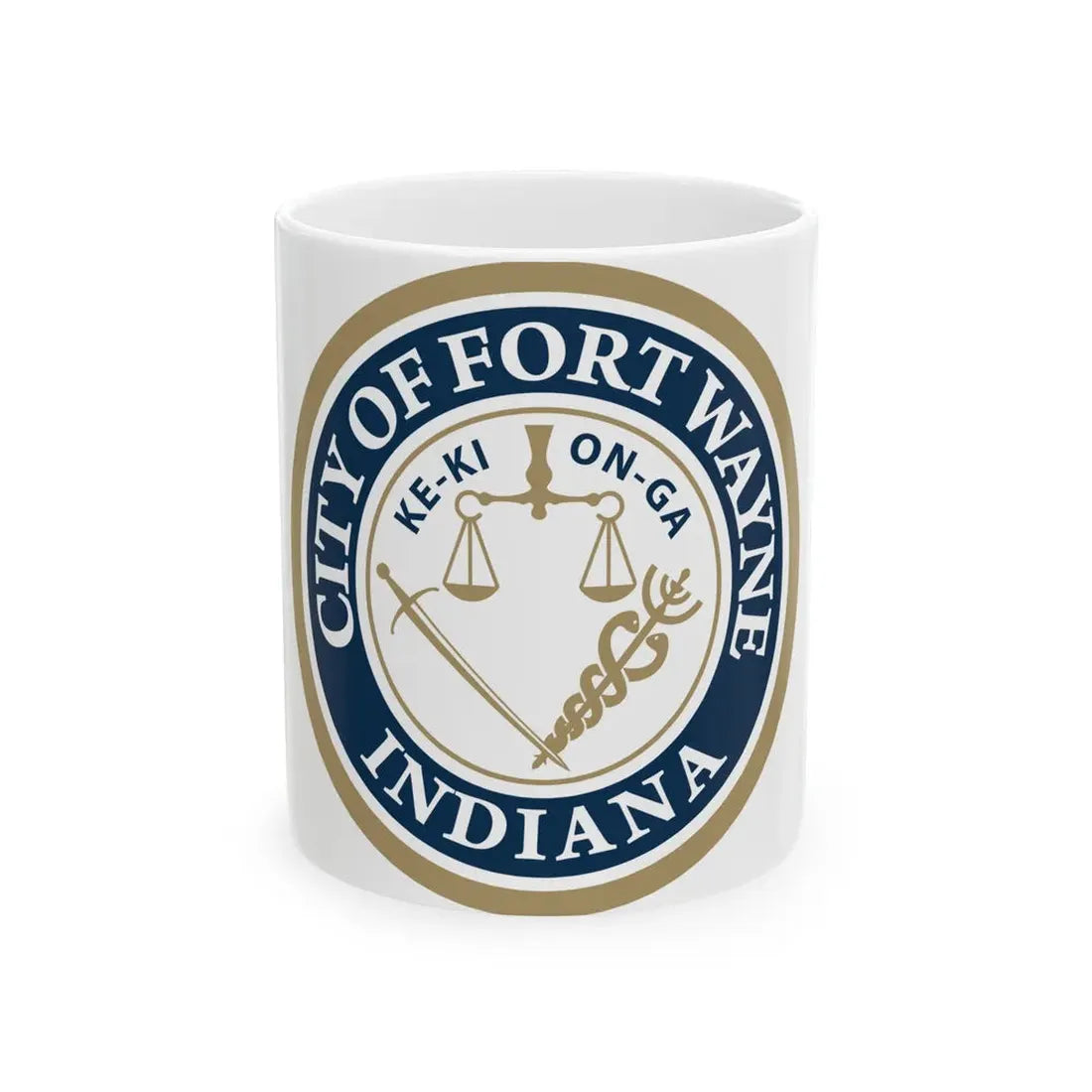 Seal of the City of Fort Wayne Indiana - White Coffee Mug 11oz - Go Mug Yourself