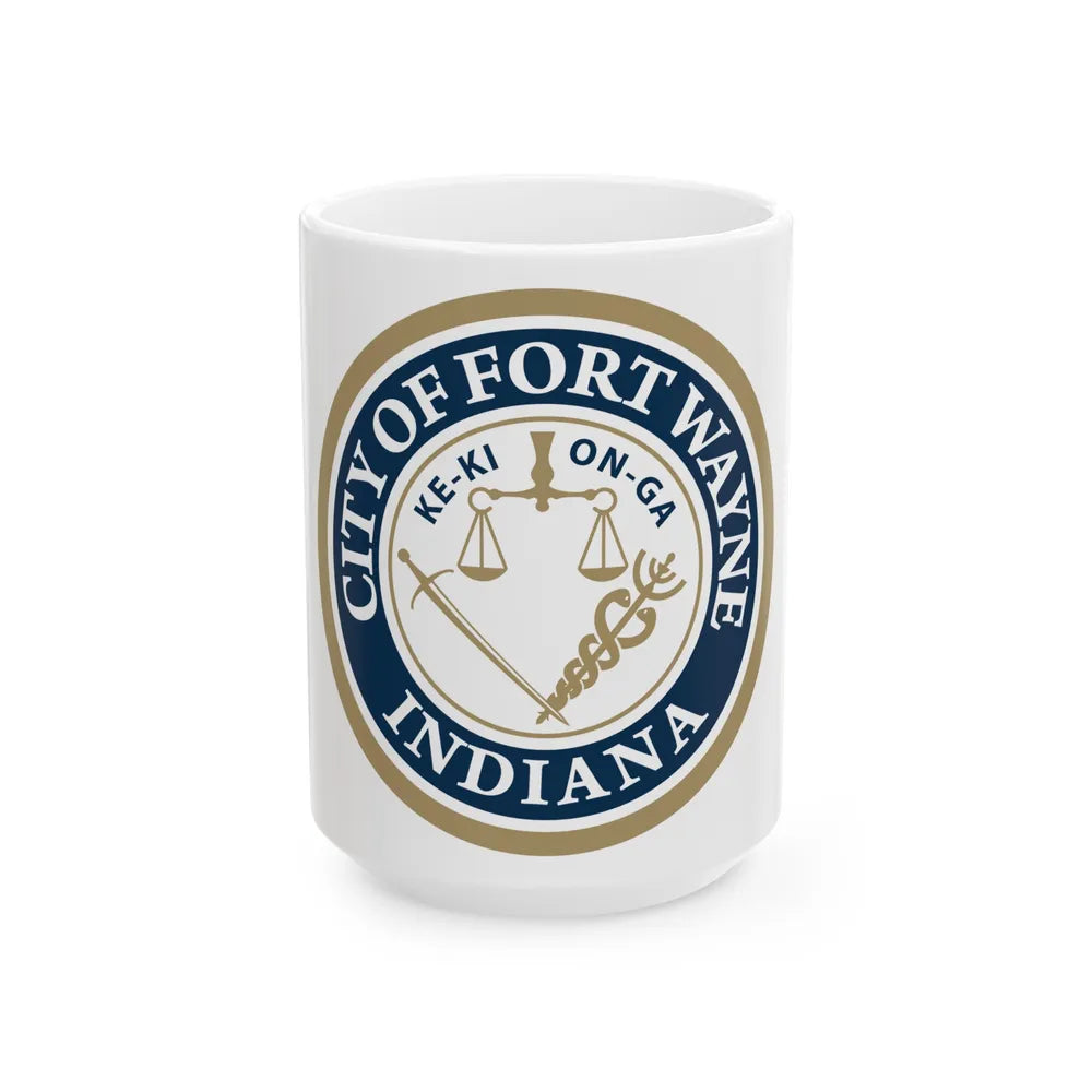 Seal of the City of Fort Wayne Indiana - White Coffee Mug-15oz-Go Mug Yourself