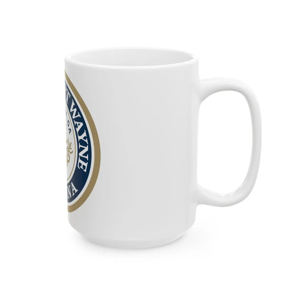 Seal of the City of Fort Wayne Indiana - White Coffee Mug-Go Mug Yourself