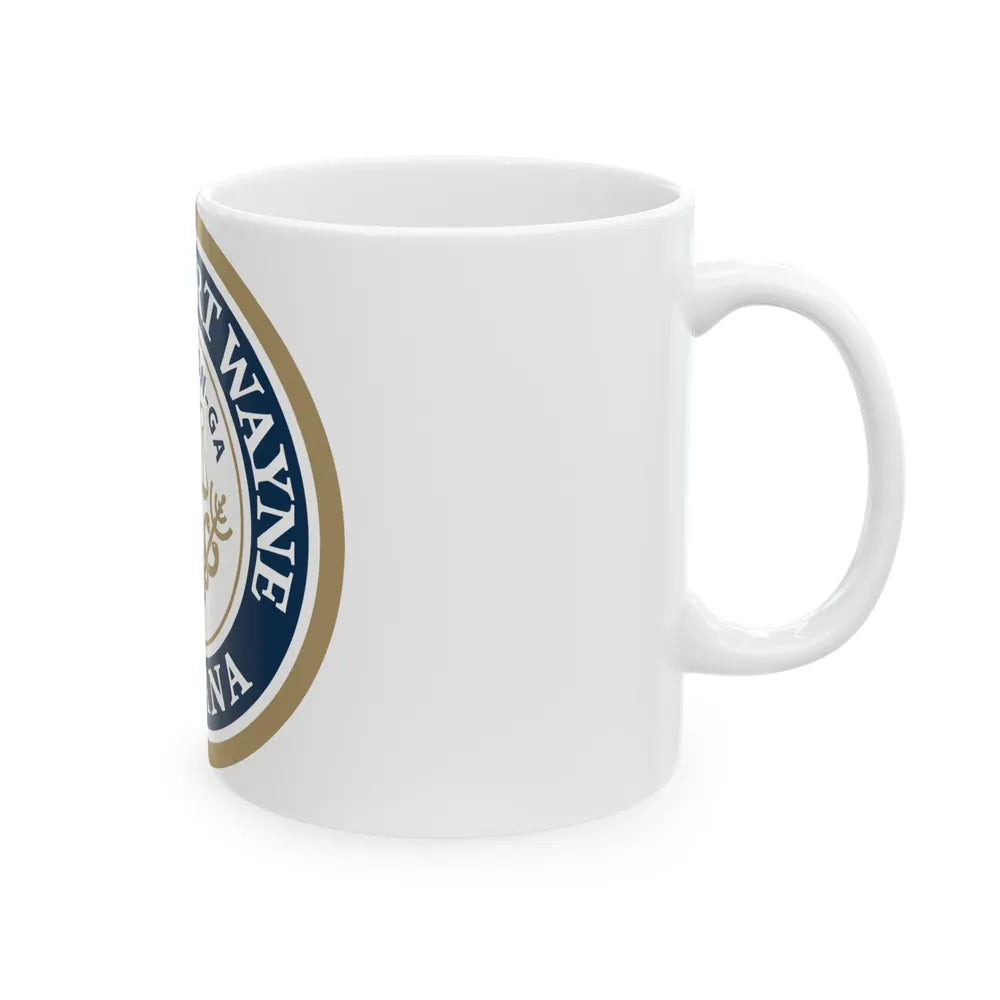 Seal of the City of Fort Wayne Indiana - White Coffee Mug-Go Mug Yourself