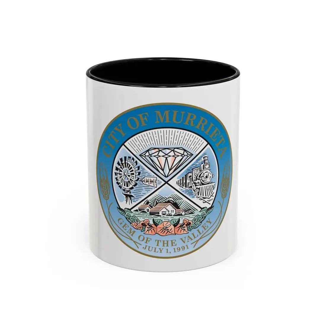 Seal of the City of Murrieta - Accent Coffee Mug 11oz Black - Go Mug Yourself