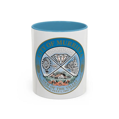 Seal of the City of Murrieta - Accent Coffee Mug 11oz Light Blue - Go Mug Yourself