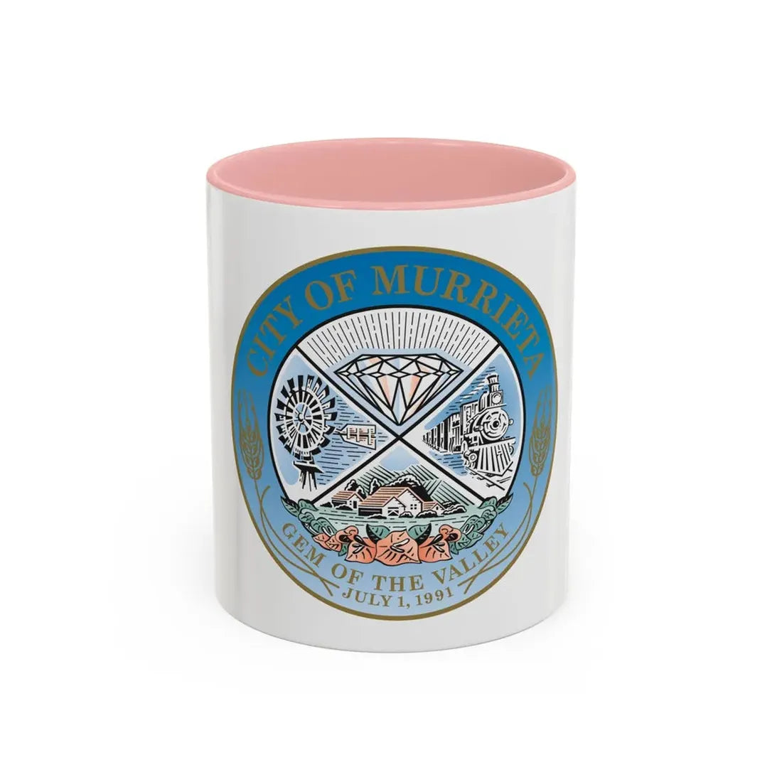 Seal of the City of Murrieta - Accent Coffee Mug 11oz Pink - Go Mug Yourself