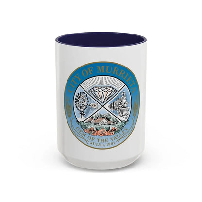 Seal of the City of Murrieta - Accent Coffee Mug 15oz Navy - Go Mug Yourself