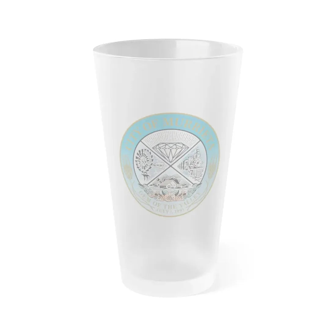Seal of the City of Murrieta - Frosted Pint Glass 16oz 16oz Frosted - Go Mug Yourself