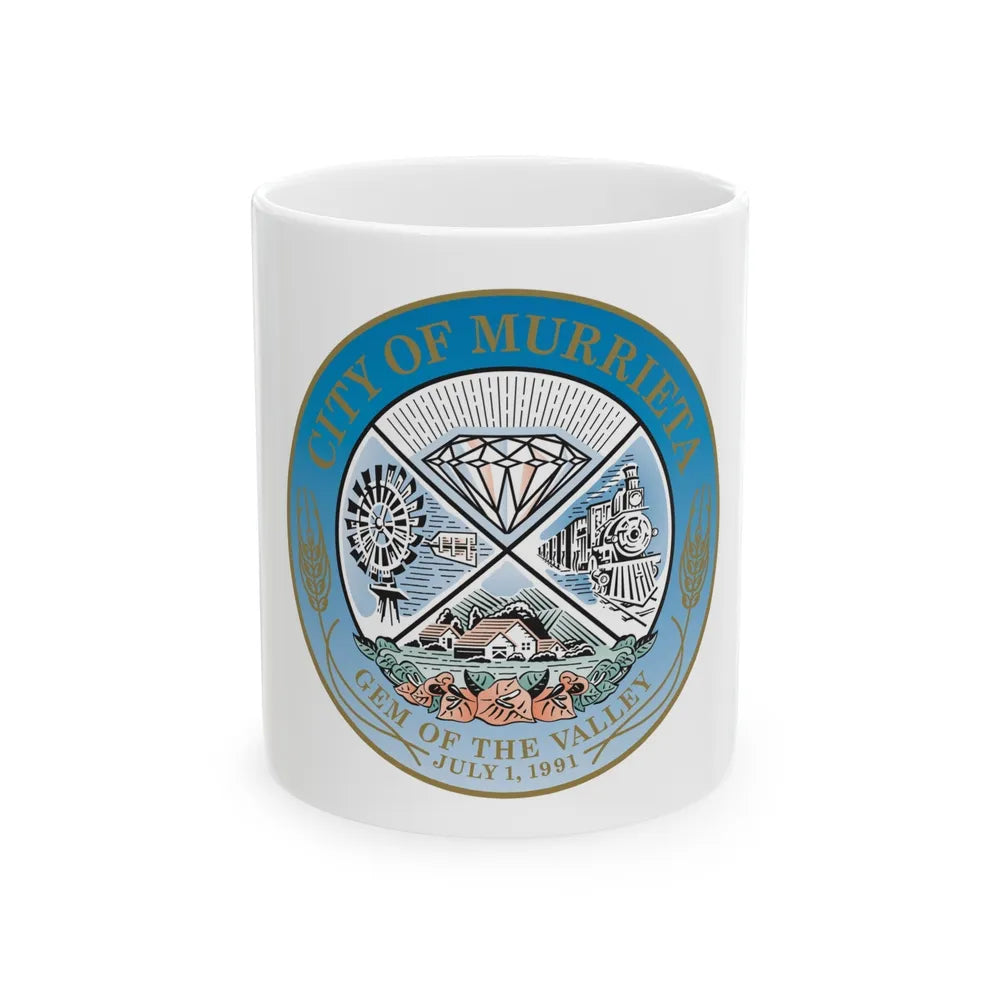 Seal of the City of Murrieta - White Coffee Mug-11oz-Go Mug Yourself