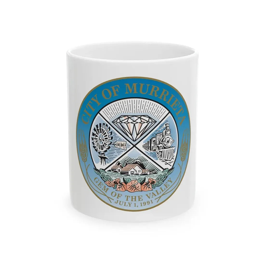 Seal of the City of Murrieta - White Coffee Mug 11oz - Go Mug Yourself