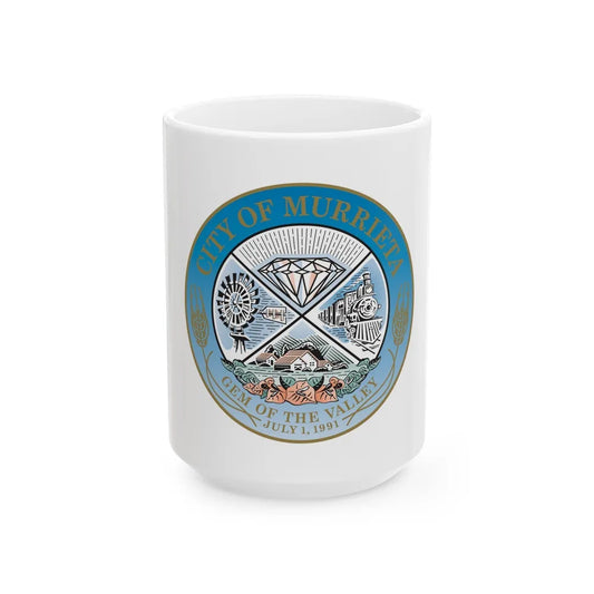 Seal of the City of Murrieta - White Coffee Mug-15oz-Go Mug Yourself