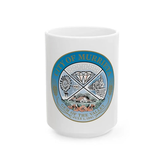 Seal of the City of Murrieta - White Coffee Mug 15oz - Go Mug Yourself