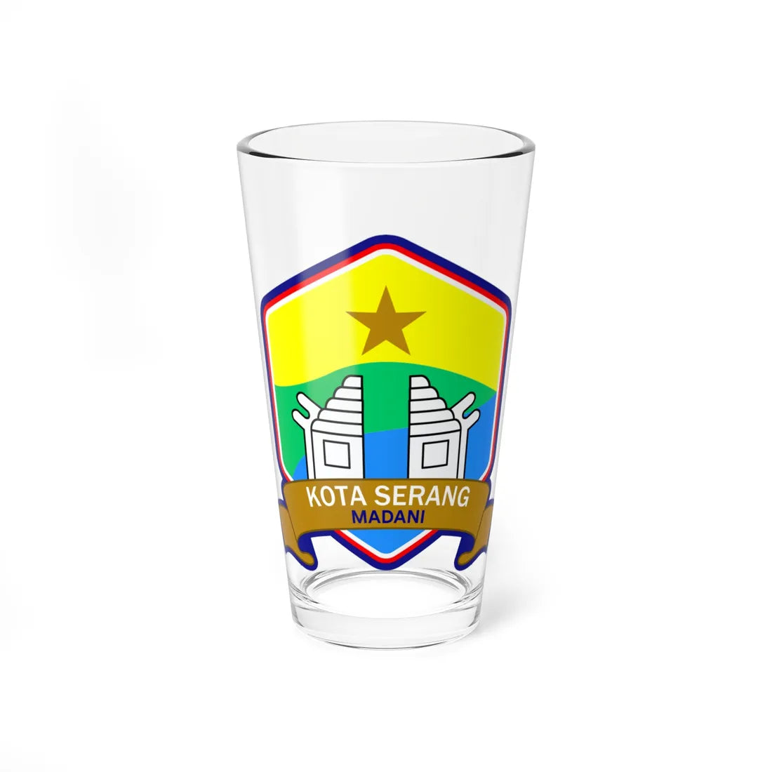 Seal of the City of Serang (Indonesia) (Coat of Arms) Pint Glass 16oz 16oz - Go Mug Yourself