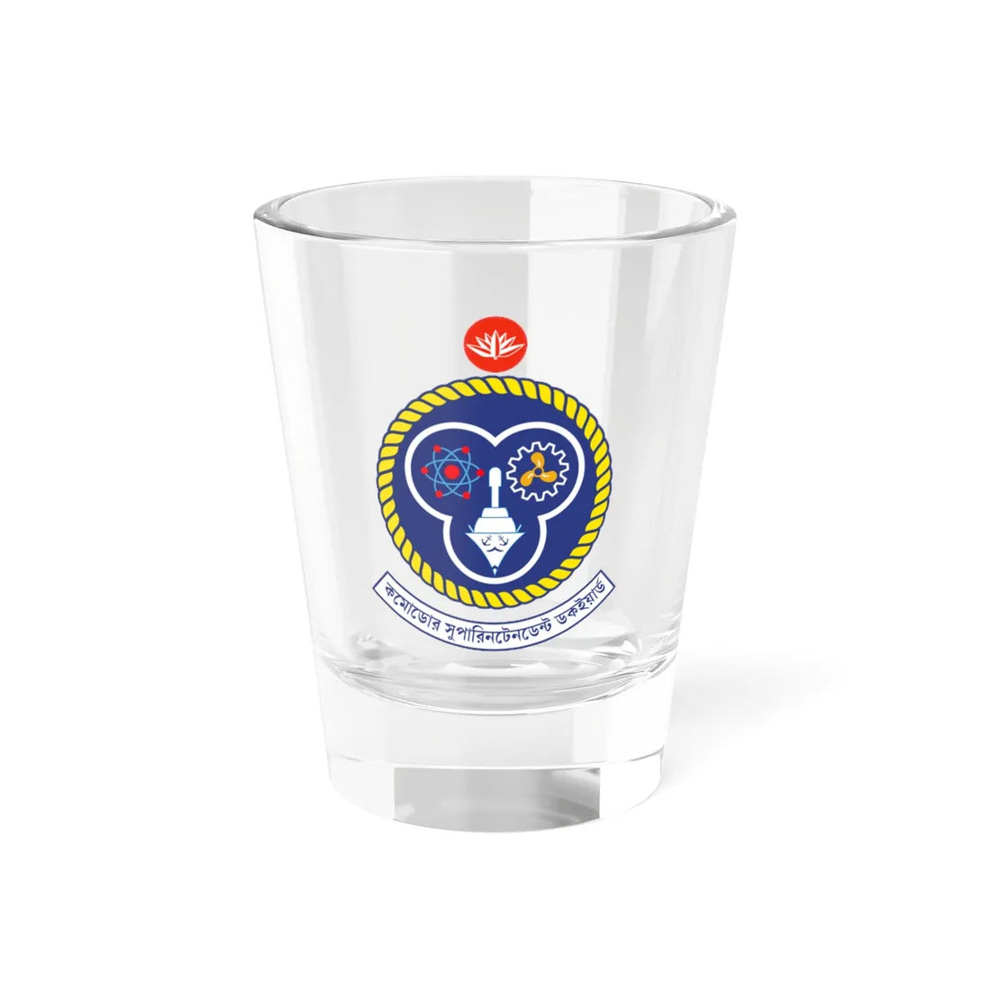Seal of the Commodore Superintendent Dockyard (Bangladesh) (Coat of Arms) Shot Glass 1.5oz 1.5oz - Go Mug Yourself