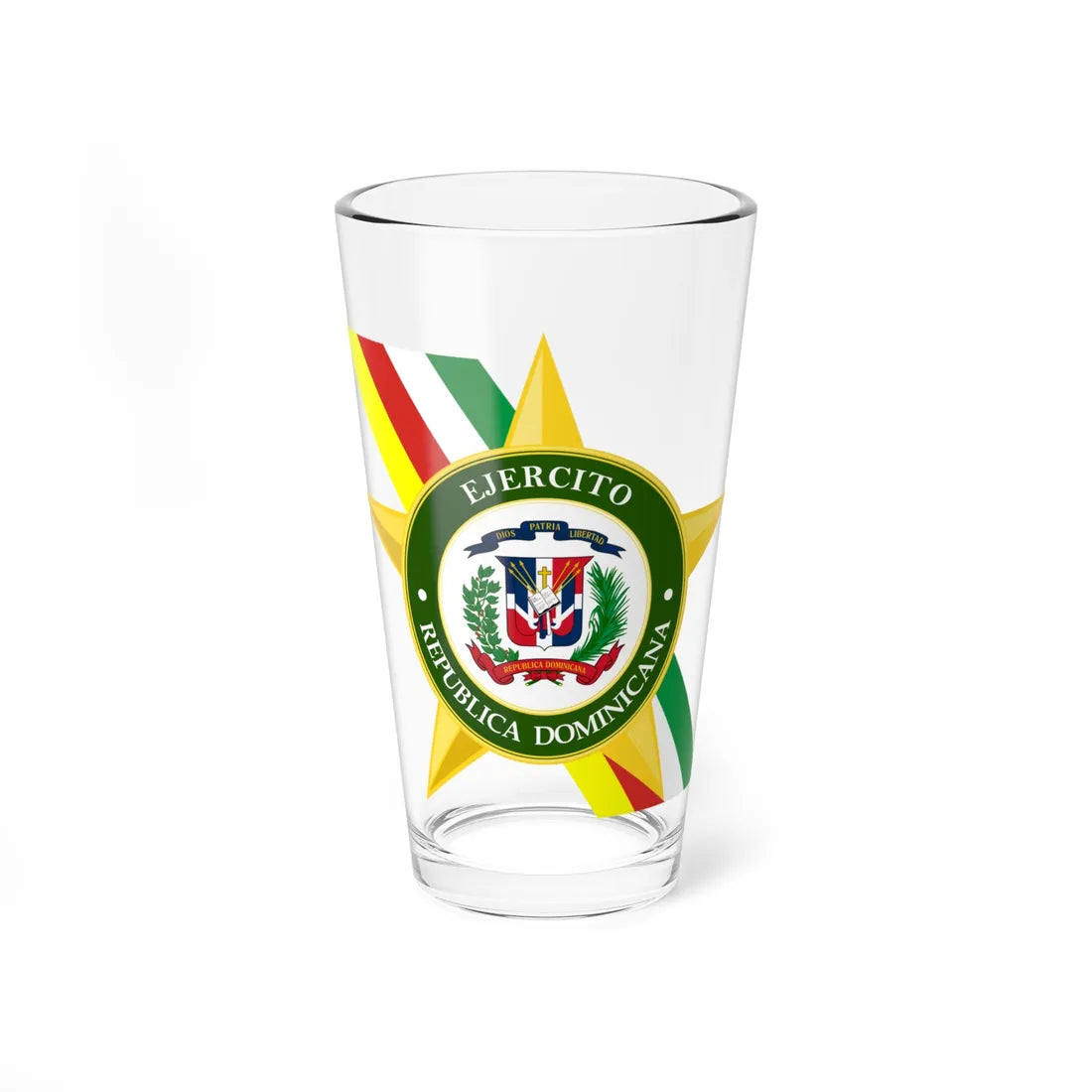 Seal of the Dominican Army (Dominica) (Coat of Arms) Pint Glass 16oz 16oz - Go Mug Yourself